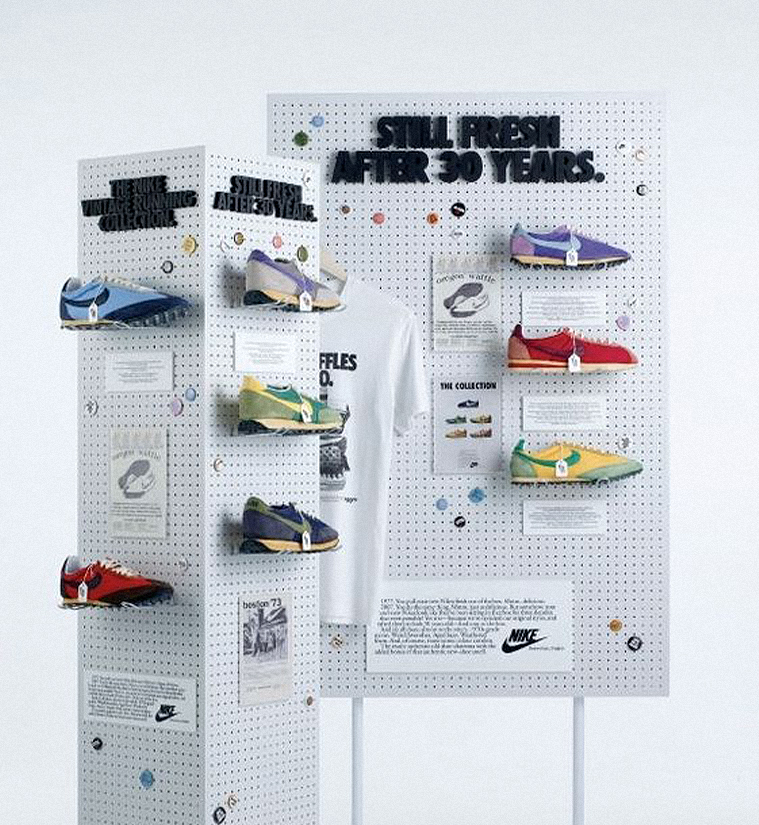 POP diseño chapa perforada stand exhibidor