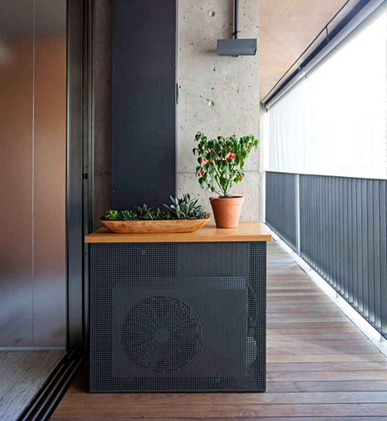 Cobertor de aire acondicionado chapas perforadas decorativas