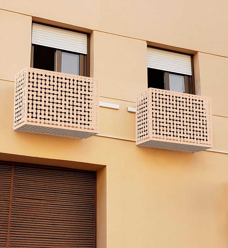 Cobertor de aire acondicionado chapas perforadas decorativas