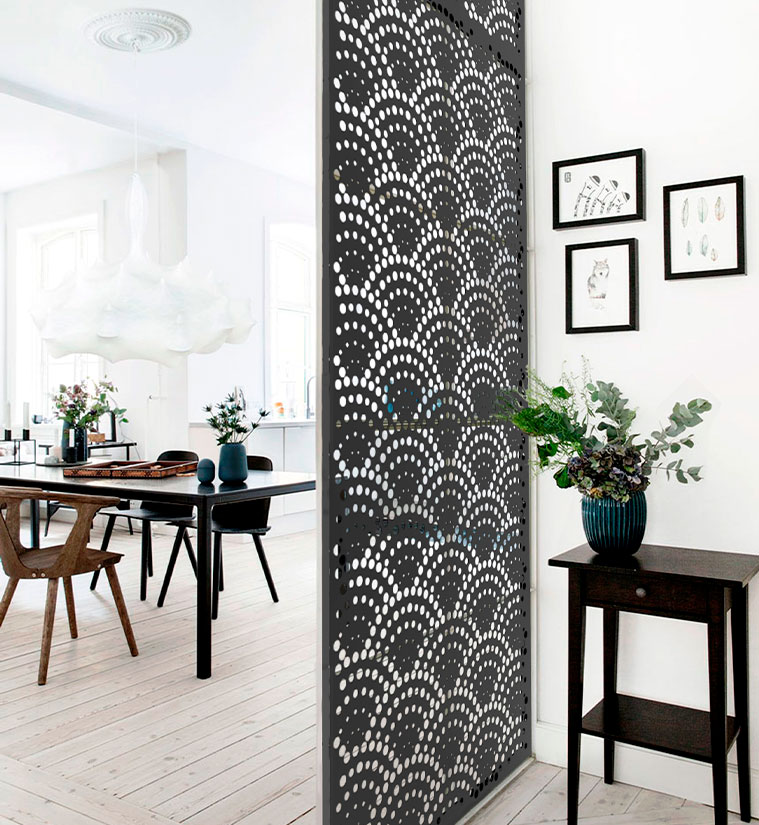 Divisores de ambientes chapas perforadas decorativas