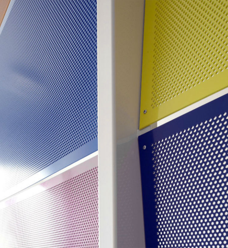 Paneles acústicos chapas perforadas decorativas
