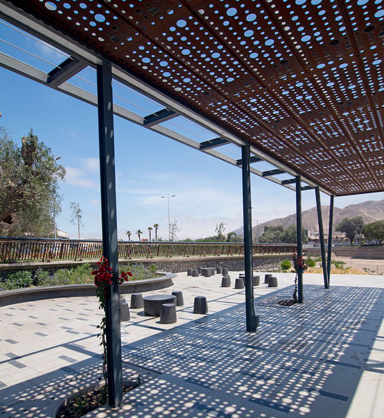 Sombra para pergolas chapas perforadas decorativas