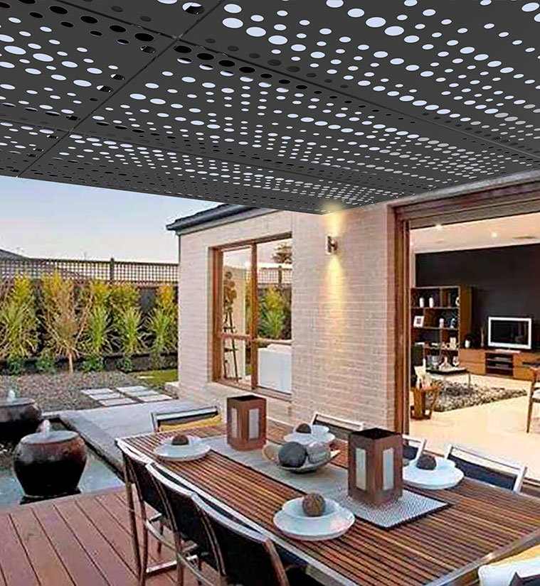 Sombra para pergolas chapas perforadas decorativas