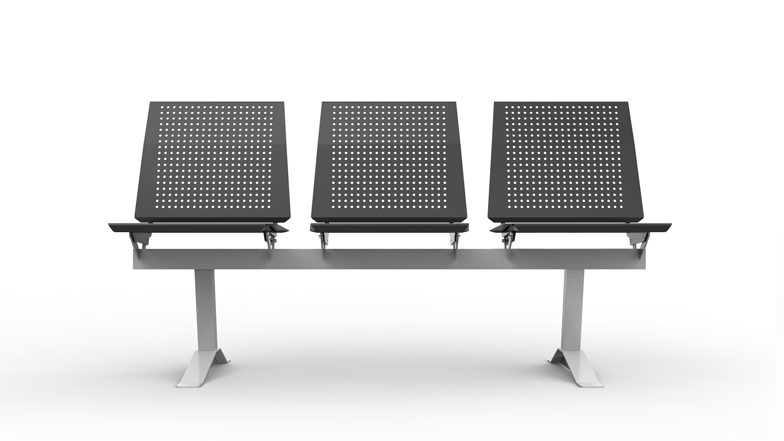 Silla de chapa perforada para salas de espera