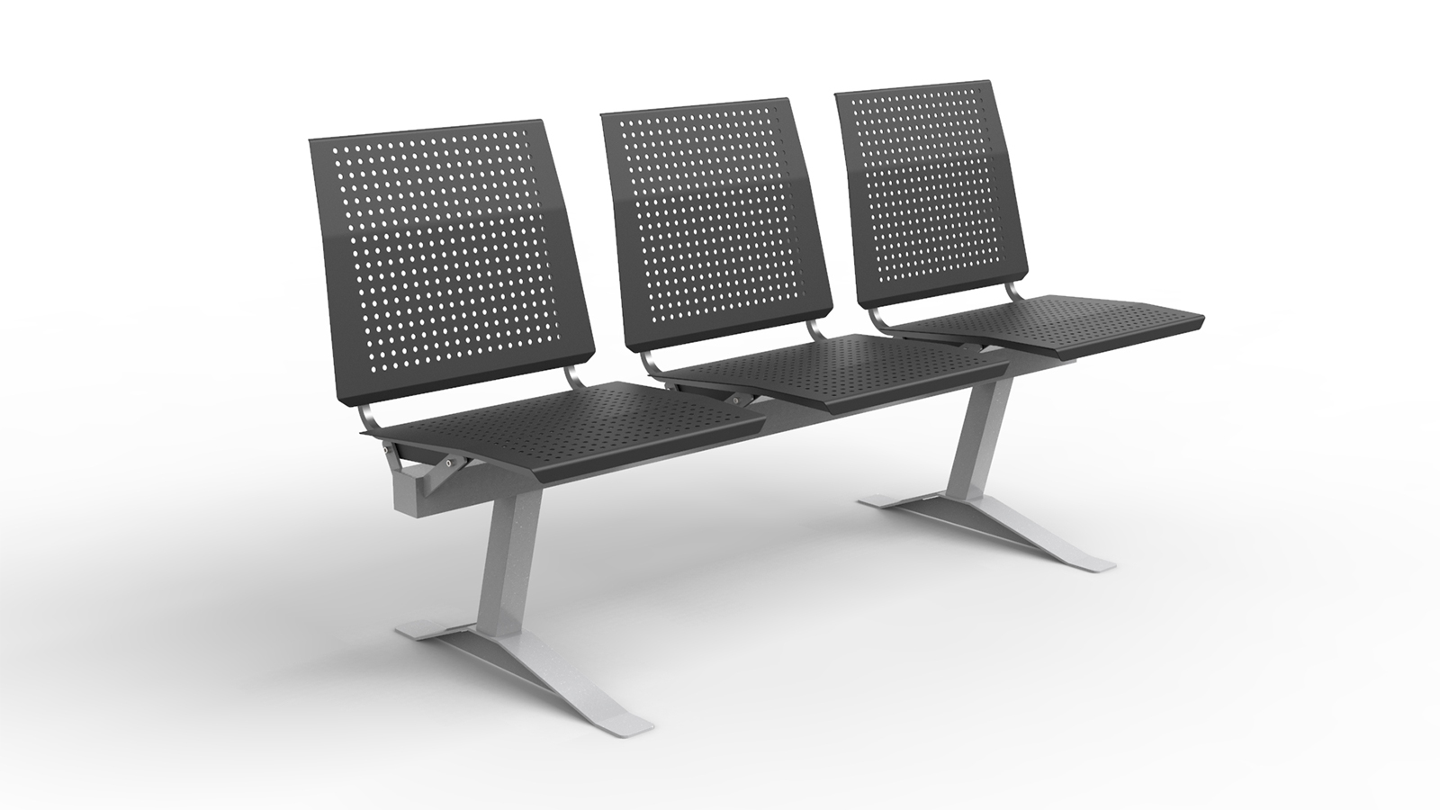 Silla de chapa perforada para salas de espera