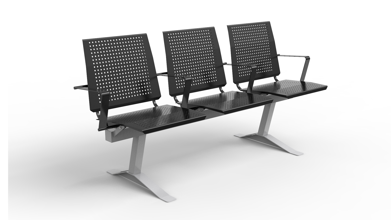 Silla de chapa perforada para salas de espera