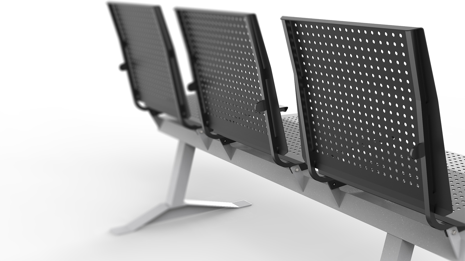 Silla de chapa perforada para salas de espera