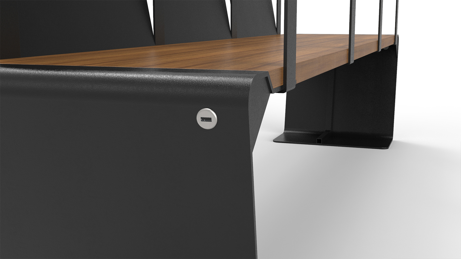 Banco chapa laser y madera